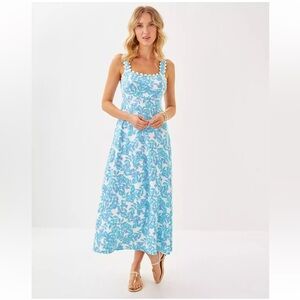 NWT: Lilly Pulitzer Dwyer Midi Dress, Jacaranda Blue Simply The Zest, Large
